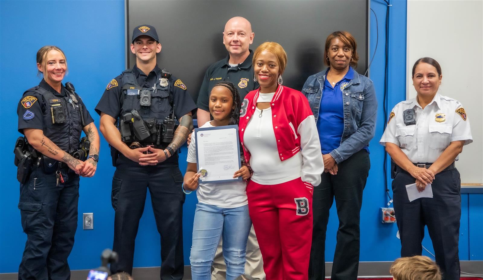 Brave Louisa May Alcott  Fourth Grader Honored by Police for Saving Toddler