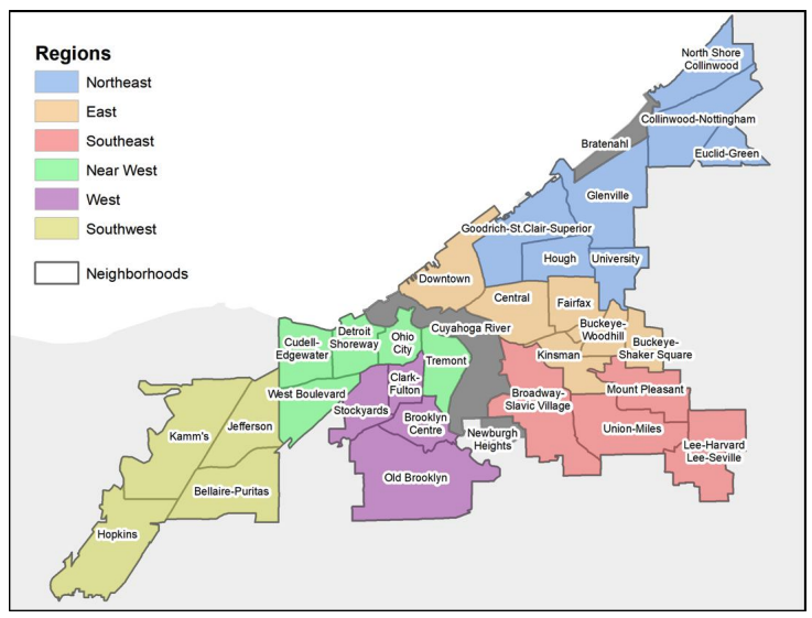 map of Cleveland Neighborhoods